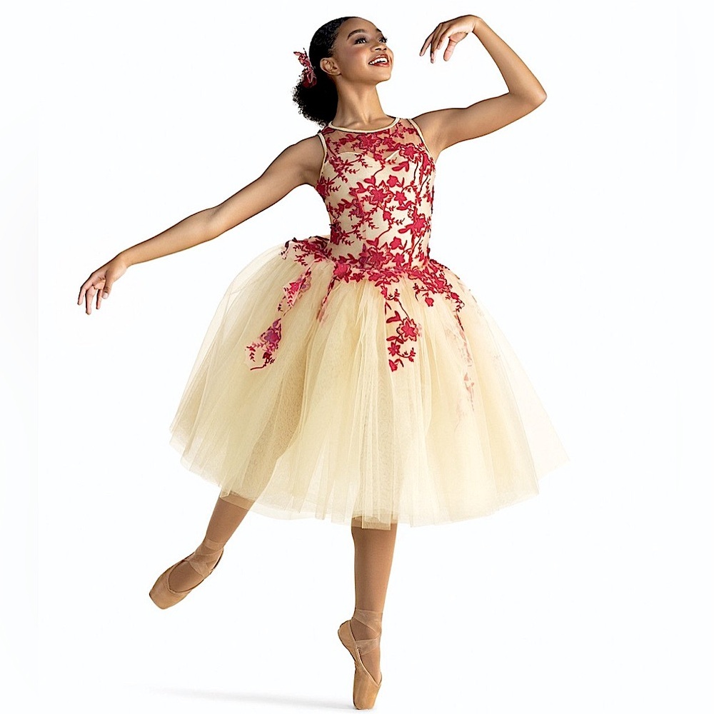 🌹Revolution Dance Sweetest Devotion Red & Ivory Ballet Dance Costume, M